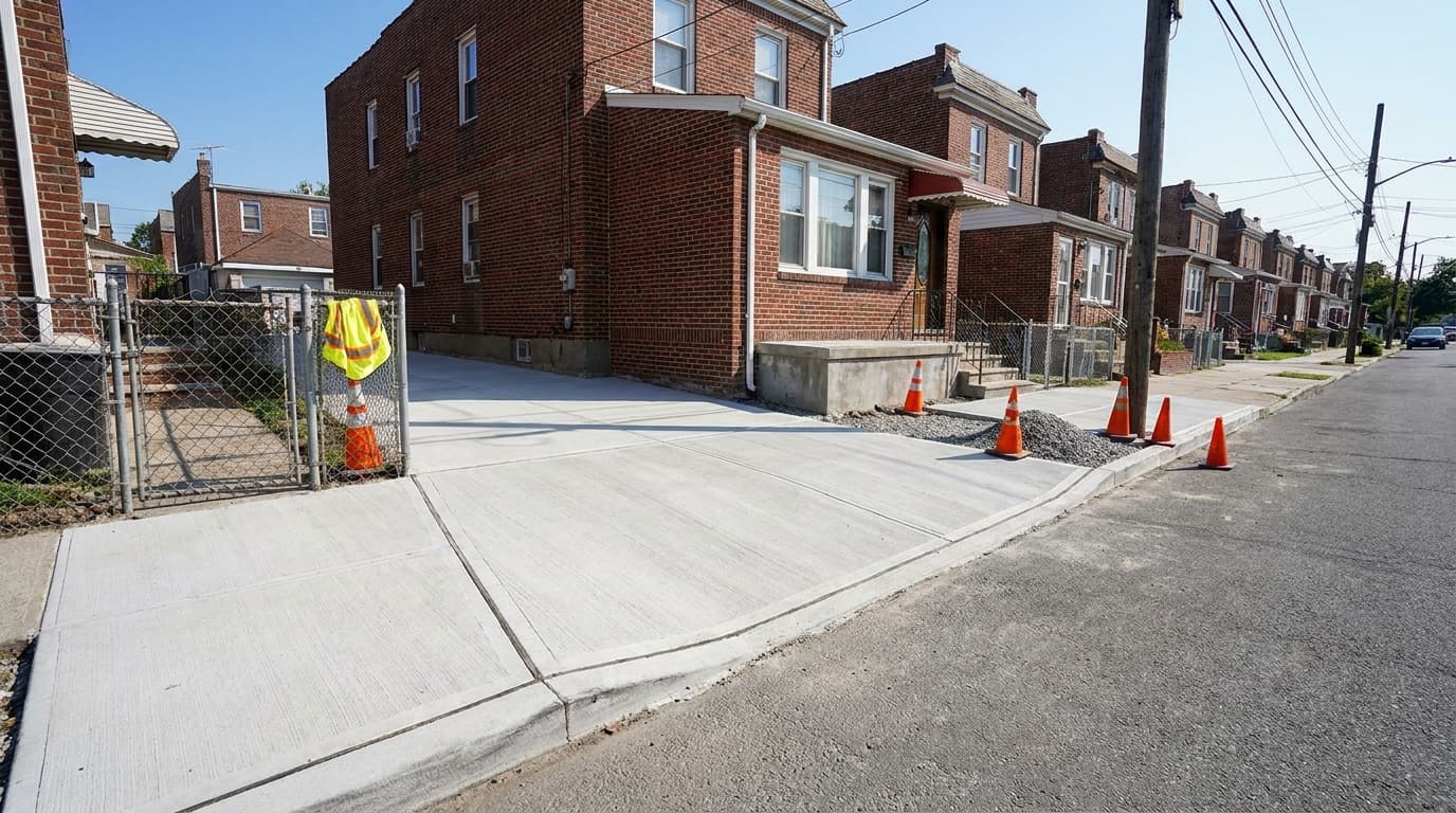 Finished concrete driveway in the Bronx